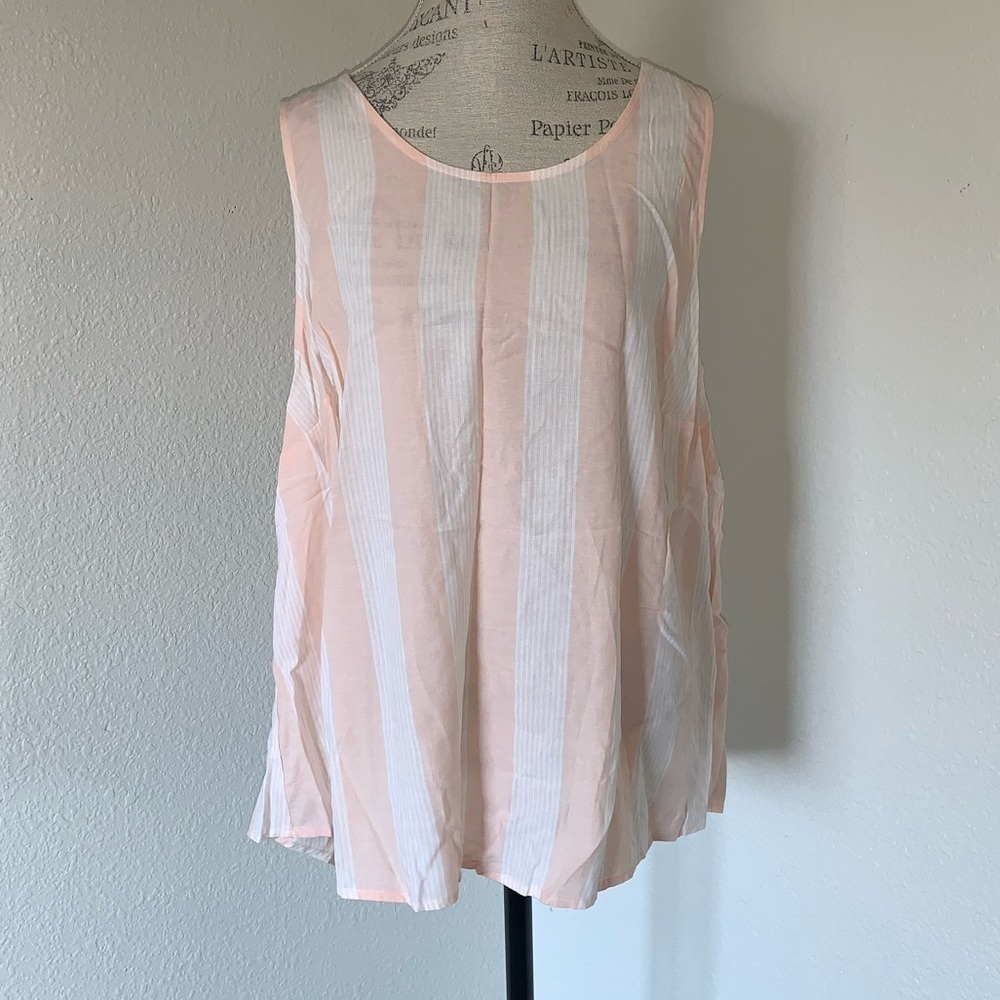 Ava & Viv Pink/White Striped Top